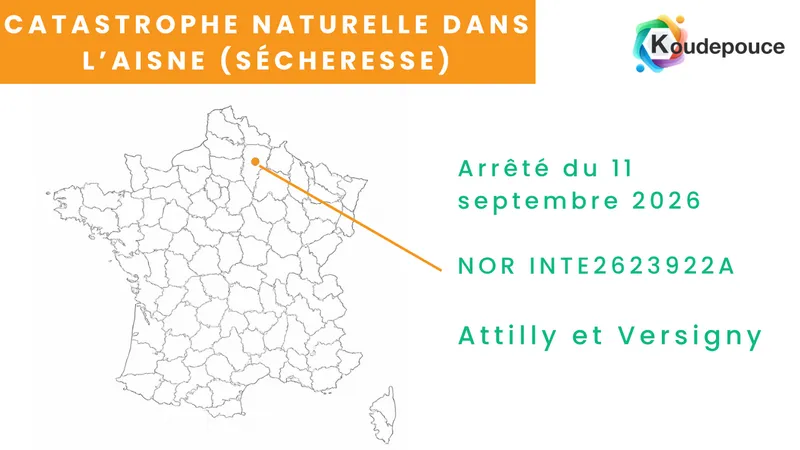 Fissure en escalier sur la façade d'une maison à Attilly, Aisne, après la sécheresse 2025 reconnue catastrophe naturelle